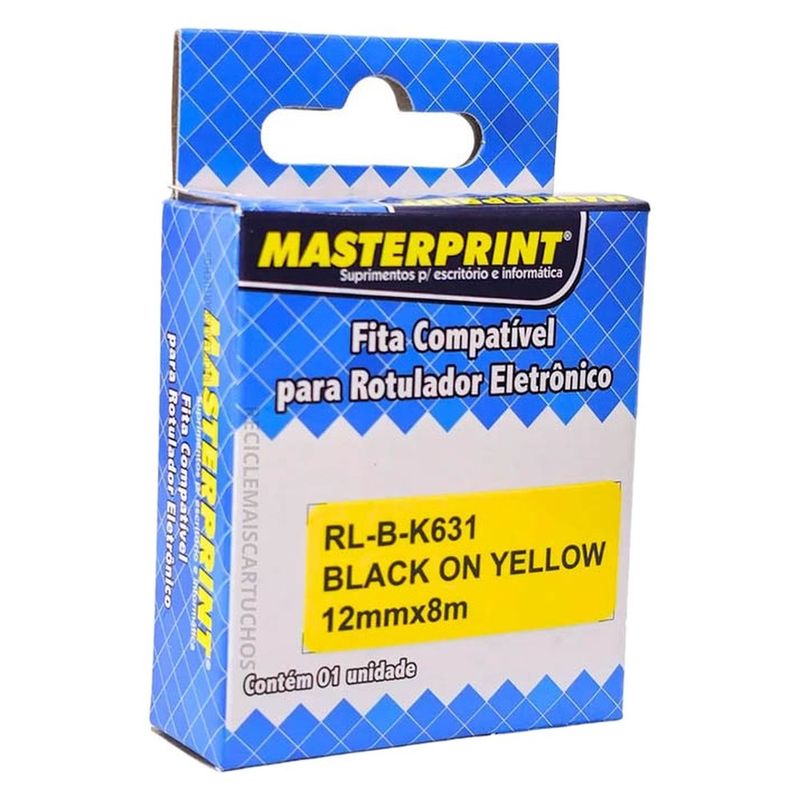 fita para etiquetadora brother m-k631 amarela preta compatível (mp)
