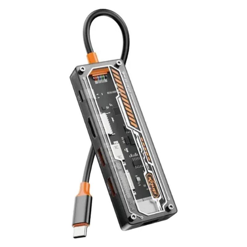 hub usb tipo c com multifunção knup usb 3.0/2.0 hdmi rede power delivery kp-hb507 (mp)