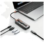 hub usb tipo c com multifunção knup usb 3.0/2.0 hdmi rede power delivery kp-hb507 (mp)