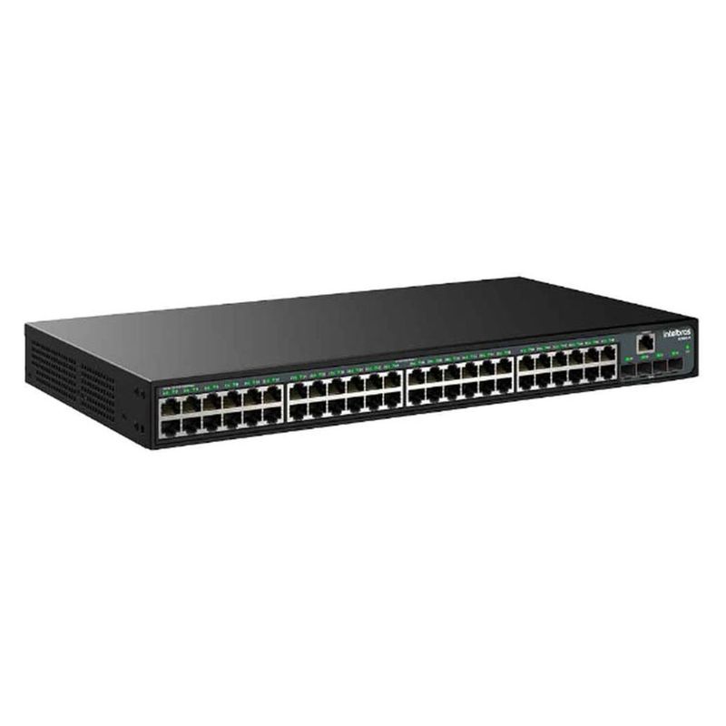 switch 48 portas gigabit 10/100/1000 mbps + 4 gbic sfp intelbras gerenciável s2352g-b 4760112 (mp)