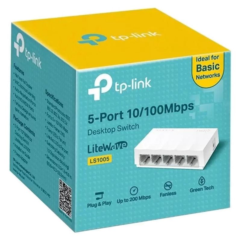 switch 5 portas fast ethernet 10/100 mbps tp-link ls1005 (mp)