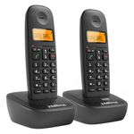 telefone sem fio + ramal intelbras ts2512 preto com identificador de chamadas 4122512 (mp)
