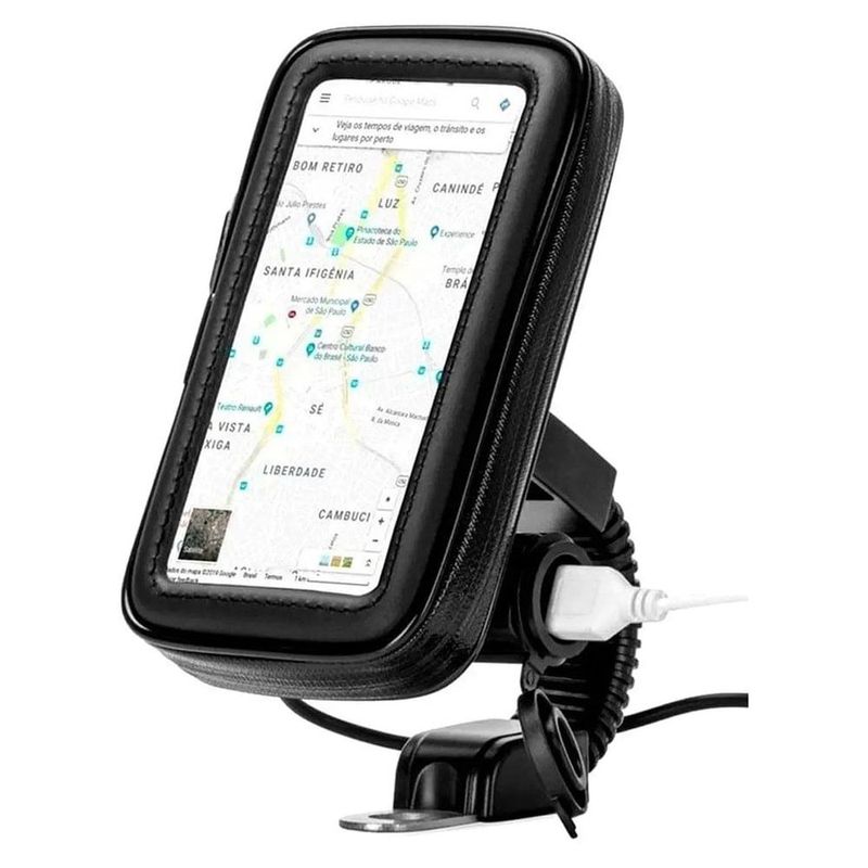 suporte capa para smartphone para moto à prova d'água com saída usb exbom sp-ca25l (mp)