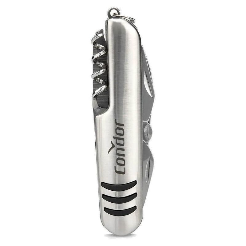 kit relógio de pulso condor em aço com canivete co2115mwv/k4p (mp)