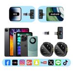 kit com 2 microfones sem fio bluetooth magnéticos de lapela new-ion nmi-54 (mp)