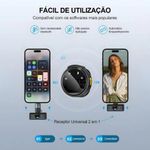 kit com 2 microfones sem fio bluetooth magnéticos de lapela new-ion nmi-54 (mp)