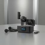 kit com 2 microfones sem fio bluetooth magnéticos de lapela new-ion nmi-54 (mp)