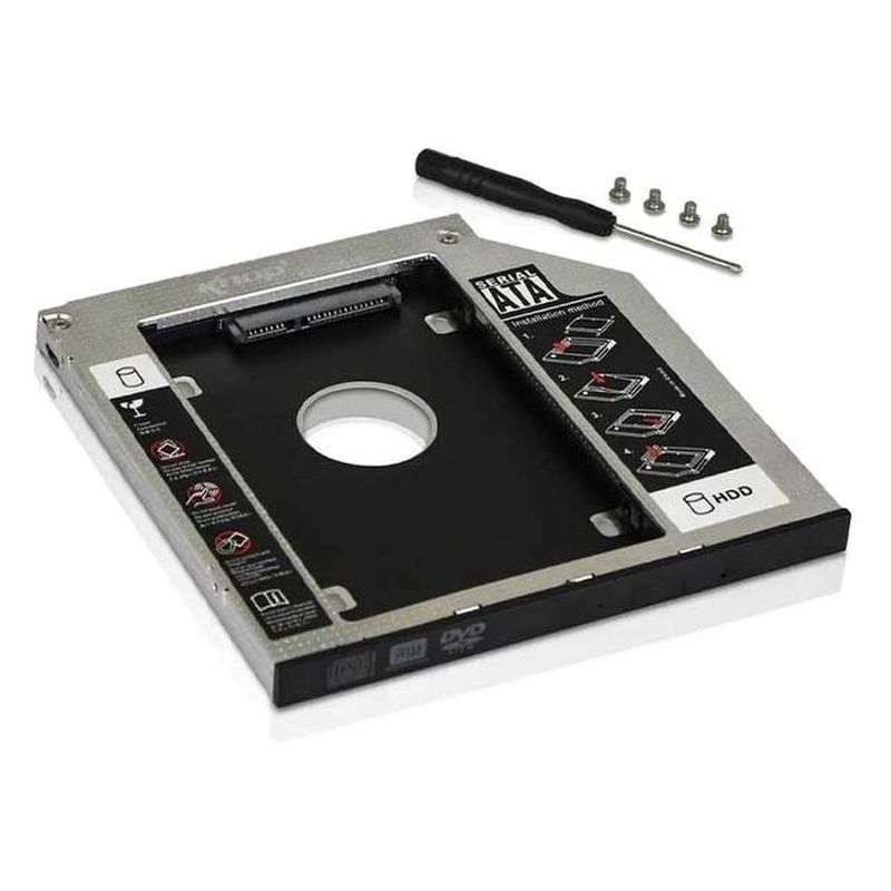 case caddy gaveta para 2º hd ou ssd no dvd-rw de notebook knup kp-hd010 9,5mm (mp)