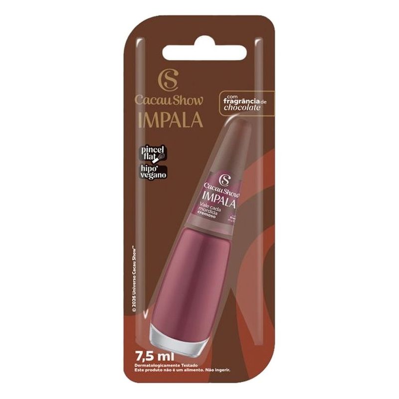 esmalte cremoso impala cacau show vale cada mordida 7,5ml blister
