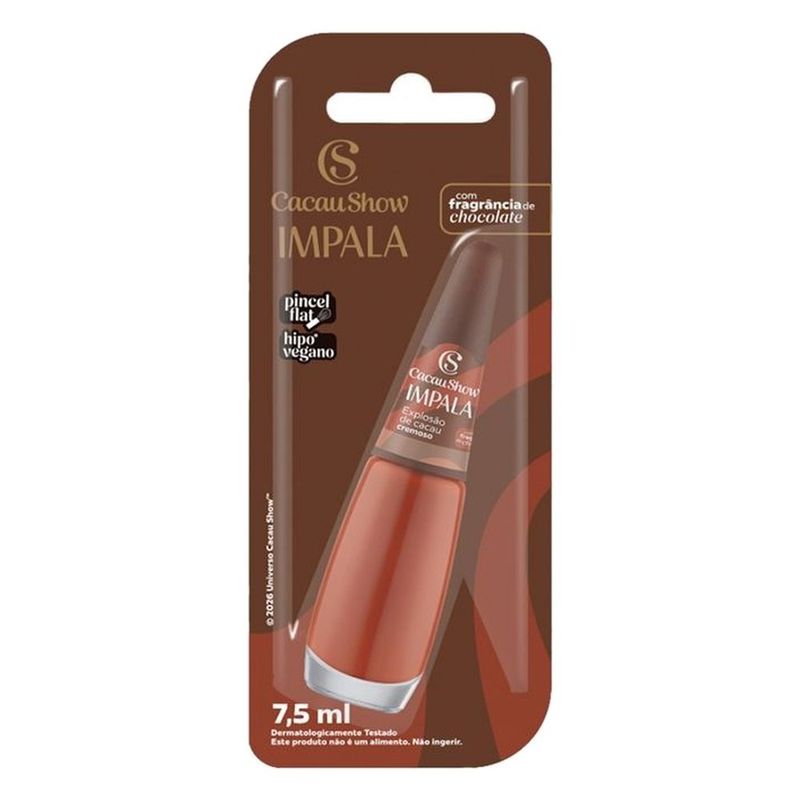 esmalte cremoso impala cacau show explosão de cacau 7,5ml