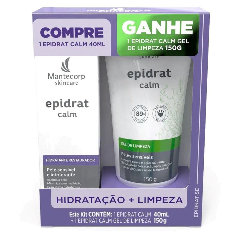 kit epidrat calm hidratante facial 40ml + gel de limpeza facial 150g