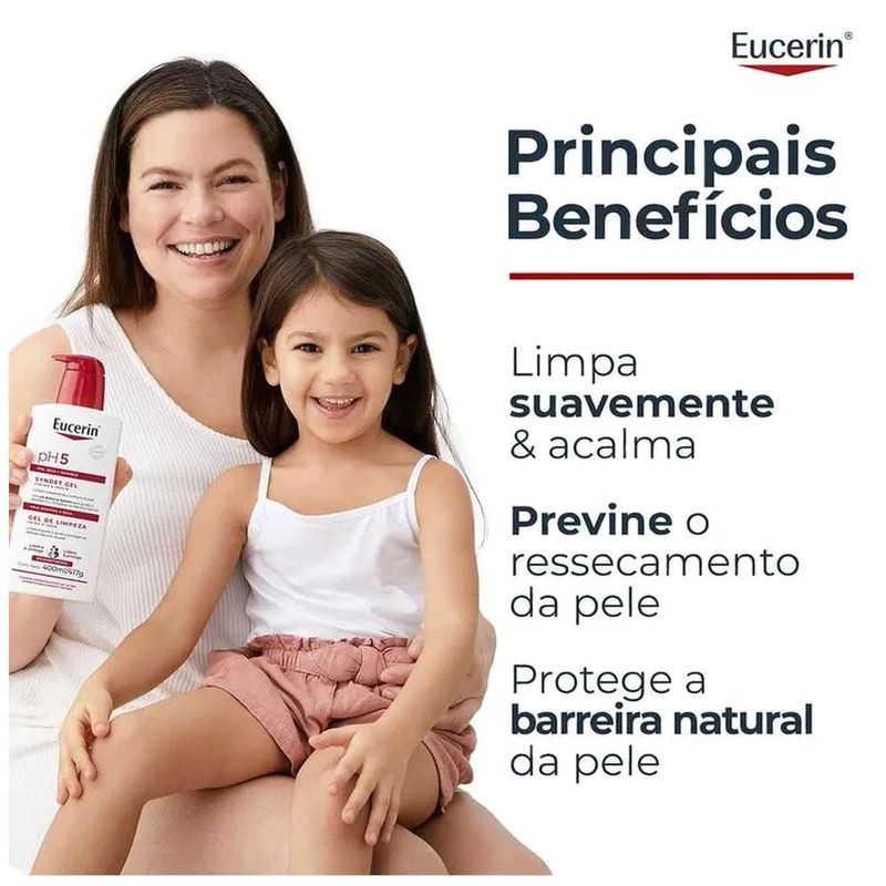 gel de limpeza corporal e facial eucerin ph5 400ml
