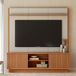 home linea ravenna para tv até 75 polegadas cor canela com off white
