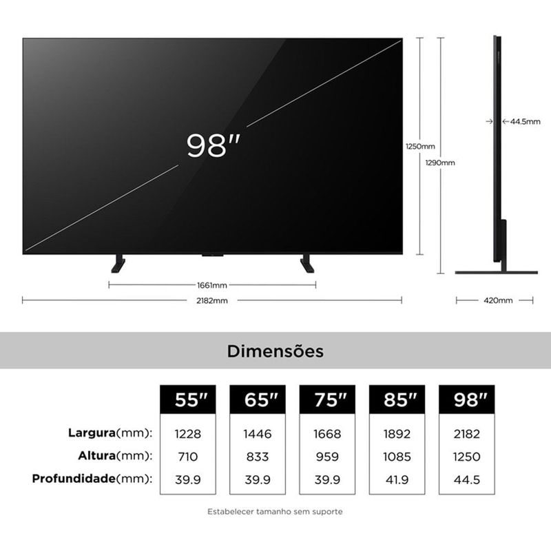 smart tv 7k 98" tcl premium qd-mini led google tv 98a400m