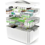 organizador de medicamento arstpeoe com 3 níveis portátil com alça de plástico branco a-bi