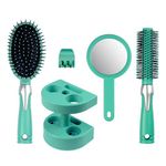 conjunto de 5 escovas beauty gifts para cabelo azul w-bi