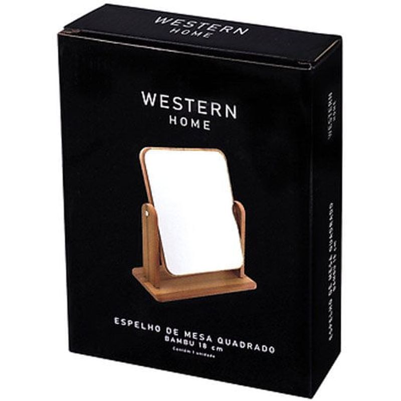 espelho de mesa western quad bambu 18cm