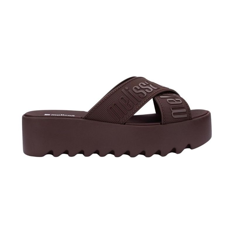 sandália plataforma feminina n°35 melissa m-lover cross strap marrom (mp)