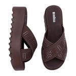 sandália plataforma feminina n°35 melissa m-lover cross strap marrom (mp)