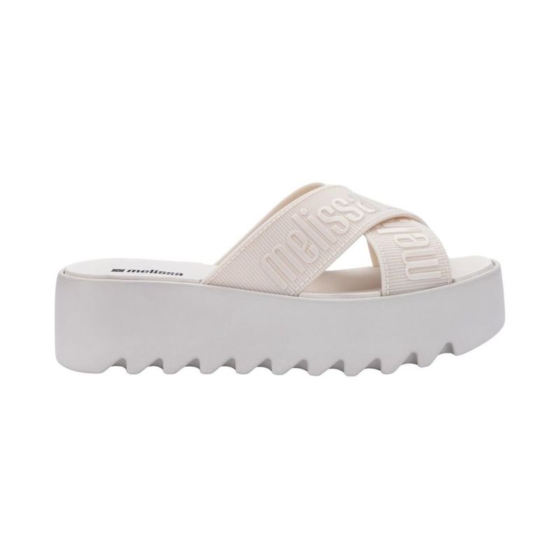 sandália plataforma feminina n°36 melissa m-lover cross strap bege (mp)