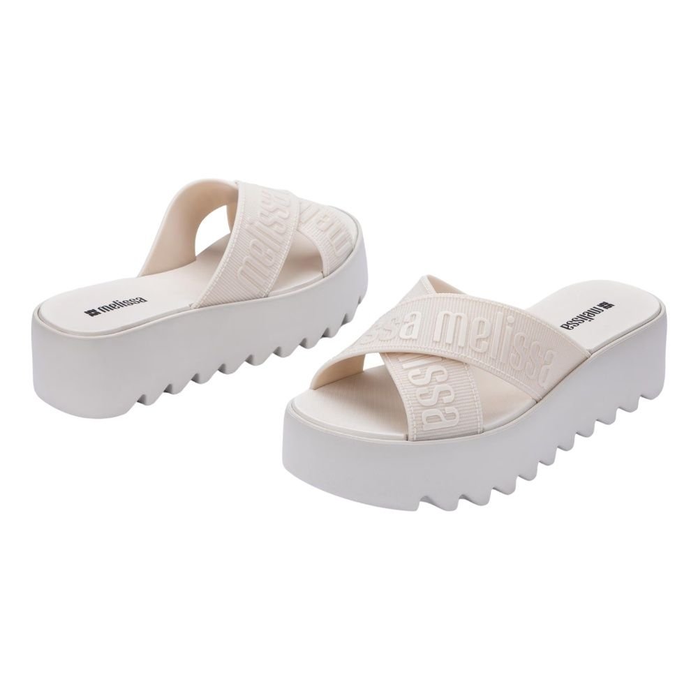 Sandália Plataforma Feminina n°36 Melissa M-Lover Cross Strap Bege