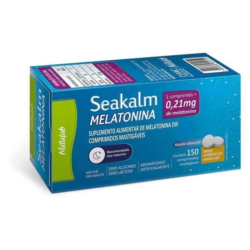 seakalm melatonina 0,21mg 150 comprimidos mastigáveis natulab