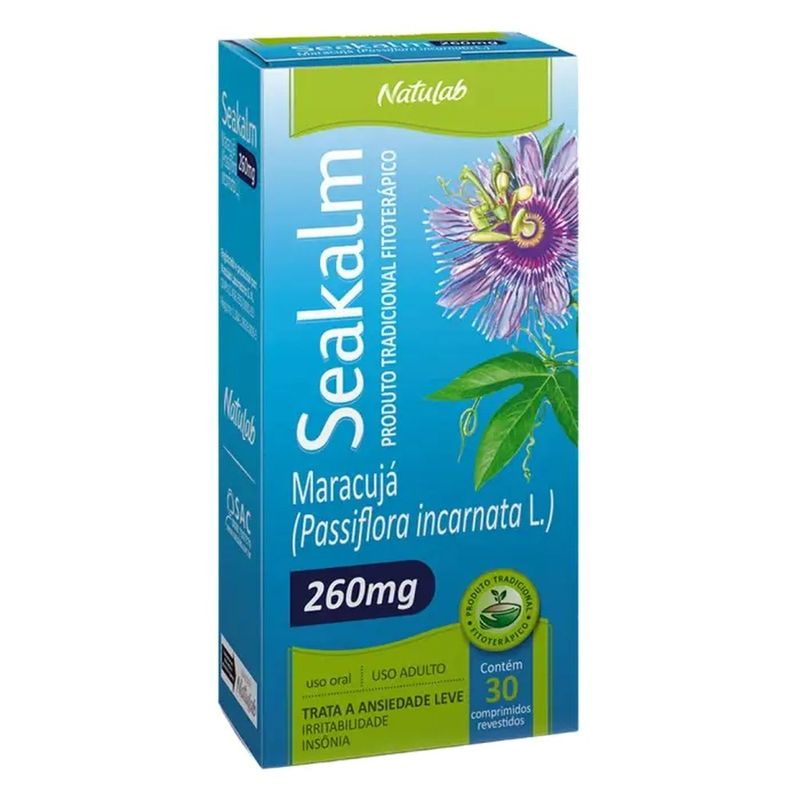 seakalm passiflora incarnata l. 260mg 30 comprimidos revestidos natulab