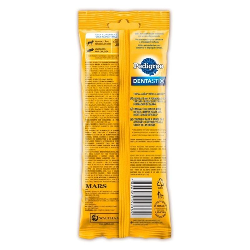 petisco pedigree dentastix raças grandes 7 sticks 270g (mp)