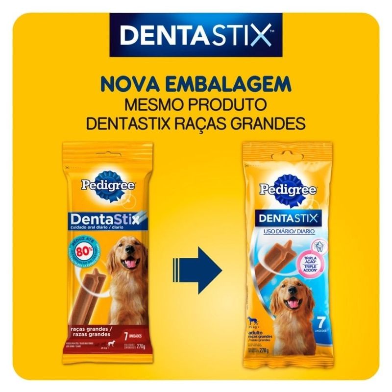 petisco pedigree dentastix raças grandes 7 sticks 270g (mp)