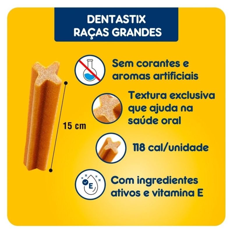 petisco pedigree dentastix raças grandes 7 sticks 270g (mp)