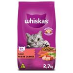 ração para gatos adultos whiskas mix carne 2,7kg (mp)
