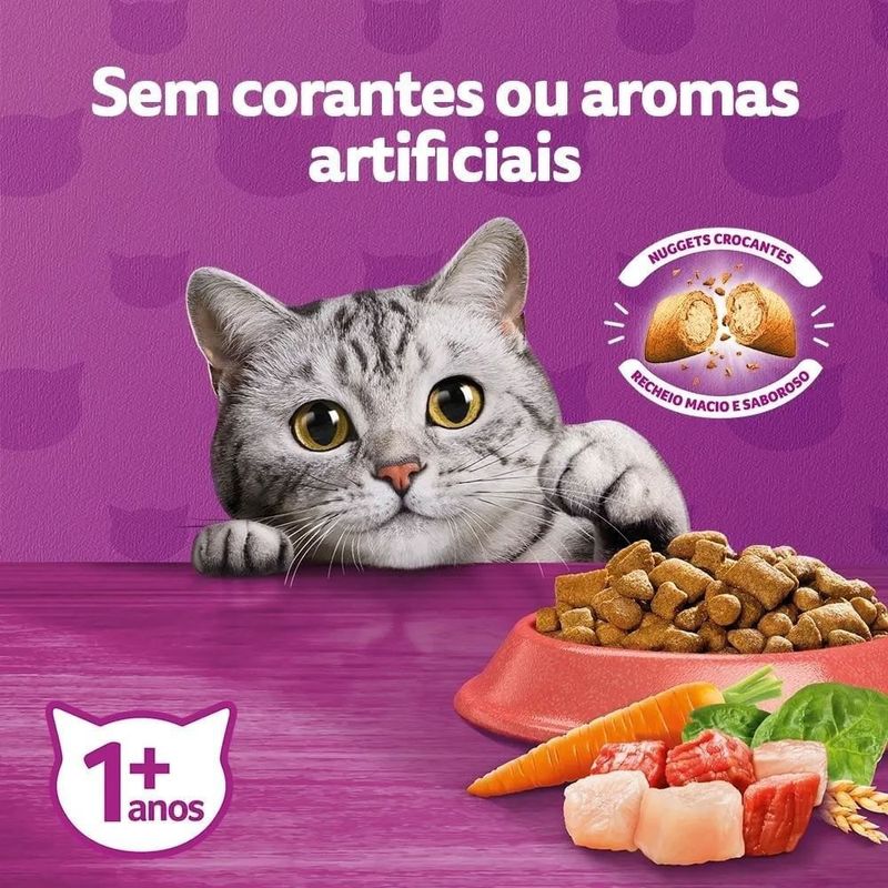 ração para gatos adultos whiskas mix carne 2,7kg (mp)
