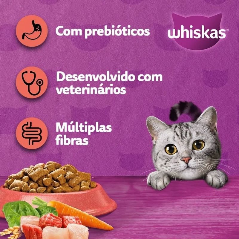ração para gatos adultos whiskas mix carne 2,7kg (mp)