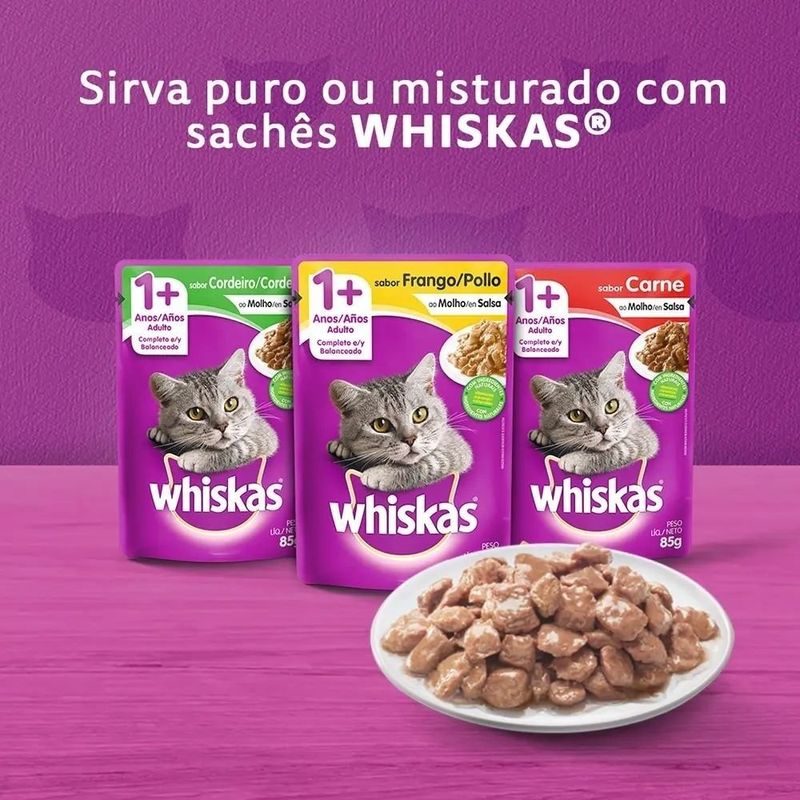 ração para gatos adultos whiskas mix carne 2,7kg (mp)