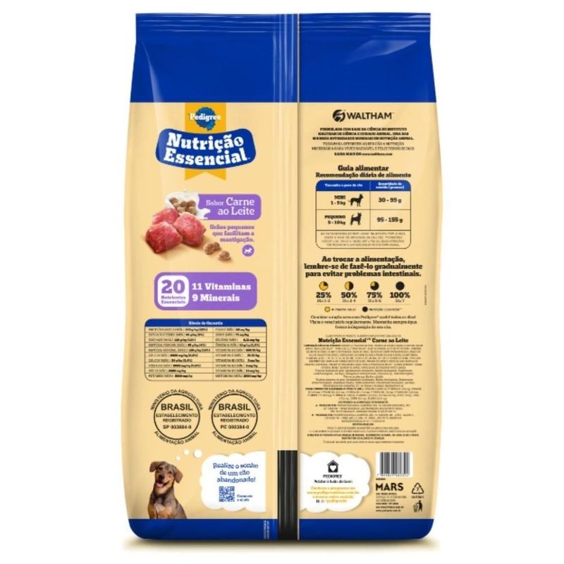 ração pedigree adulto carne ao leite 20kg (mp)