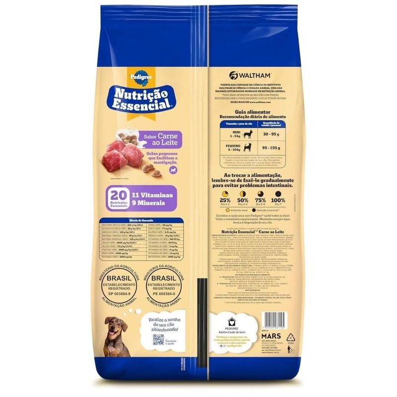 ração pedigree adulto raças pequenas carne ao leite 10,1kg (mp)