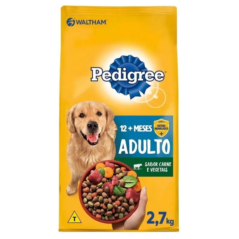 ração pedigree adulto carne e vegetais 2,7kg (mp)