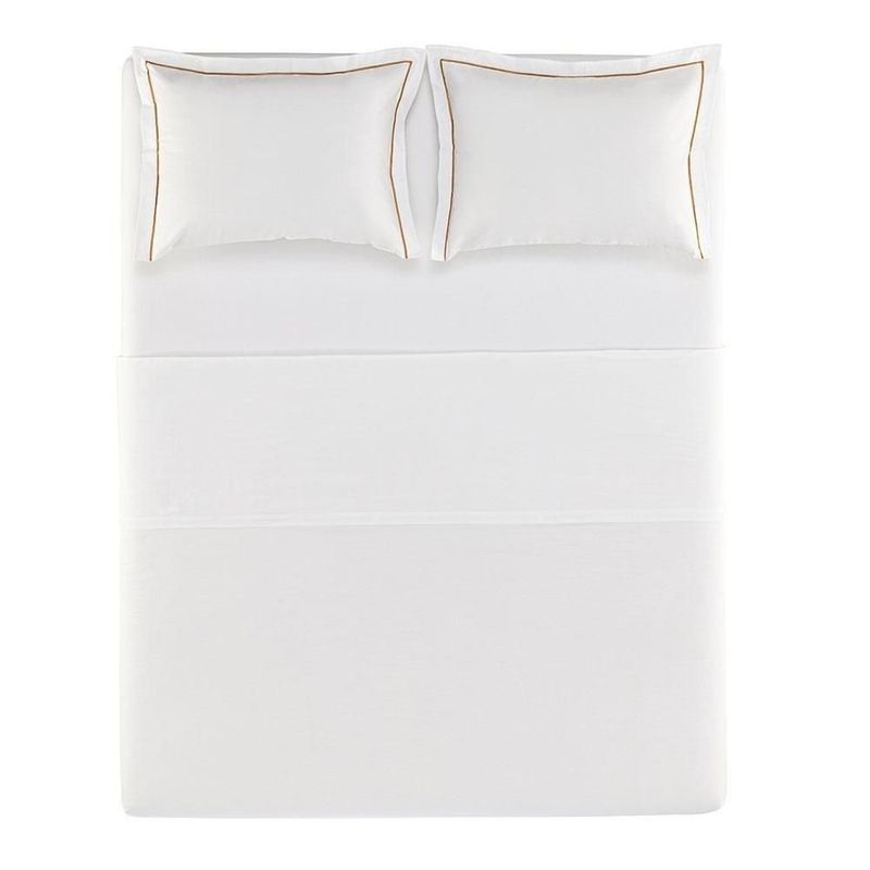 jogo de cama 4 peças queen karsten deliz 200 fios branco jaspe 240x250cm (mp)