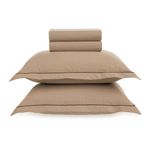 jogo de cama 4 peças casal karsten deliz 200 fios bege sépia 220x250cm (mp)