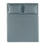 jogo de cama 4 peças queen karsten deliz 200 fios azul e chumbo 240x250cm (mp)