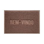 tapete uzoo capacho vinil bem vindo marrom 60x40cm (mp)