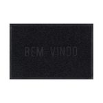 tapete uzoo capacho vinil bem vindo preto 60x40cm (mp)