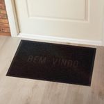 tapete uzoo capacho vinil bem vindo preto 60x40cm (mp)