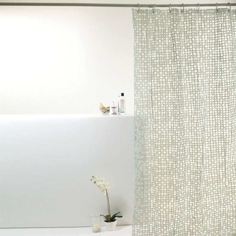 cortina para box uzoo pvc pastilha prata 198x180cm (mp)