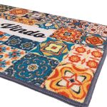 tapete de entrada uzoo bem vindo azulejo colorido 45x75cm (mp)