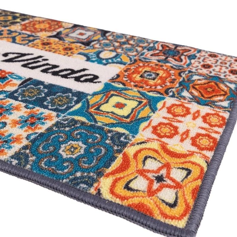 tapete de entrada uzoo bem vindo azulejo colorido 45x75cm (mp)