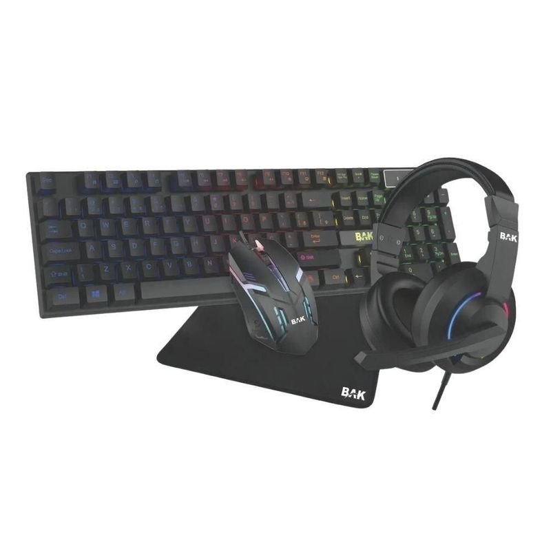 kit gamer bak mouse teclado headset mousepad usb (mp)
