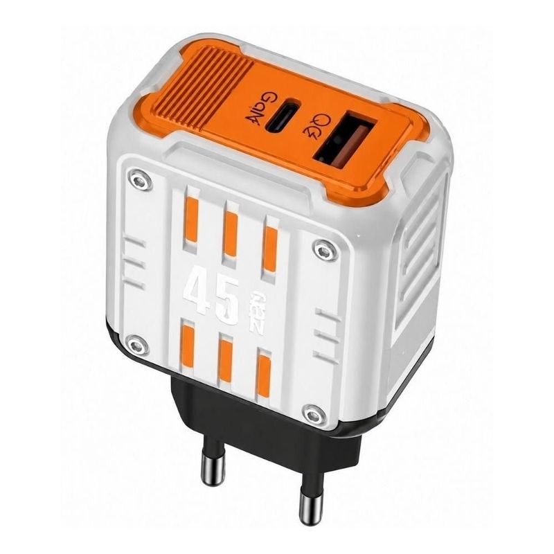 carregador kaidi com usb e usb-c 45w kd692 (mp)