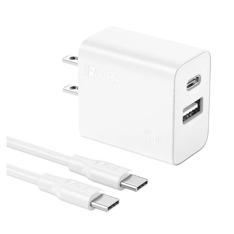 carregador 1hora 2 entradas com cabo usb-c gar162 (mp)
