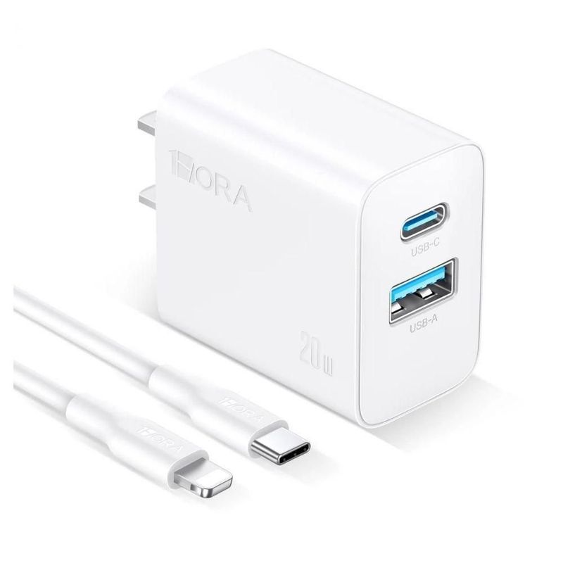 carregador 1hora 2 entradas com cabo lightning gar163 (mp)